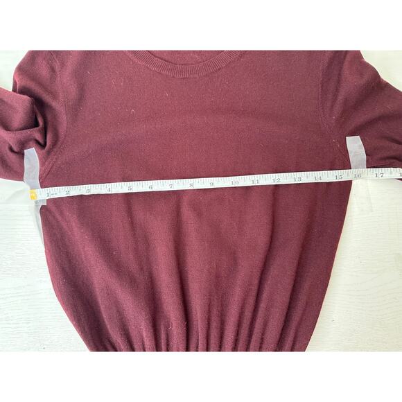 Theory Wool Sweater Dress Long Sleeve Knee Length Plum Purple Stretch Winter S - Picture 8 of 10